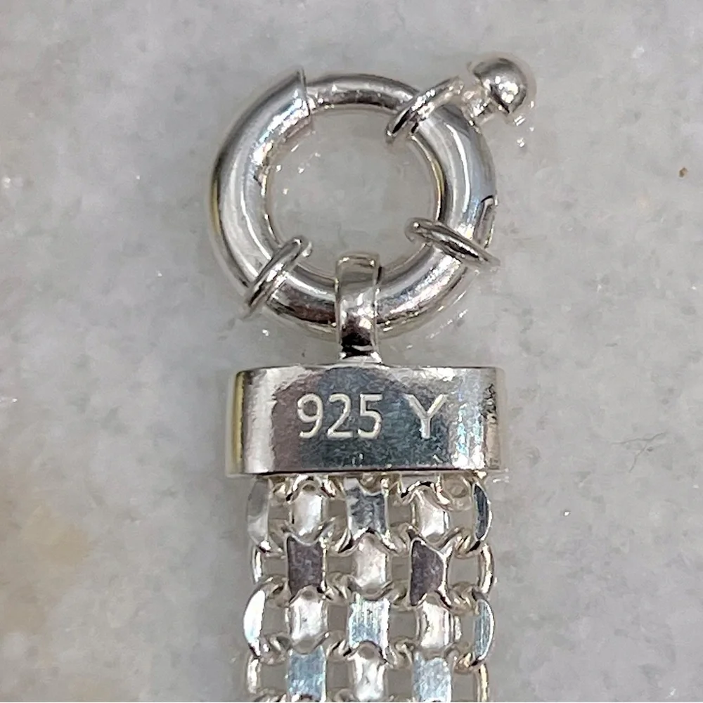 Wide Bismarck Sterling Silver Chain Necklace - Picture 7 of 8